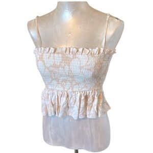 Ocean Drive Juniors Ruched Ruffle Top Spaghetti Straps Live Peach White …